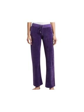Juicy Couture Velour Track Pants Womens Purple Y2K Sweatpants Lounge